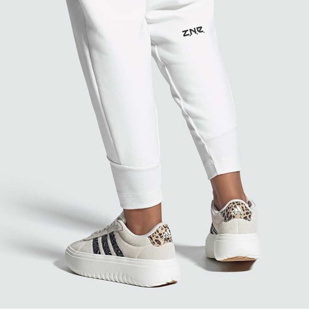 adidas Women's Grand Court Platform Suede Sneaker
